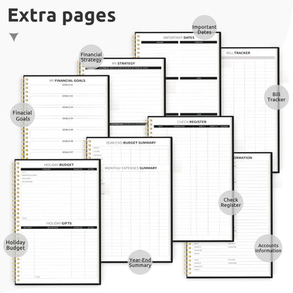 Budget Planner - Monthly Budget Book with Expense Tracker Notebook, Undated Bill Organizer & Finance Planner to Take Control of Your Money, 2024-2025 Account Book to Manage Your Finances-Black